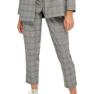 Topshop Gray Plaid Trousers
